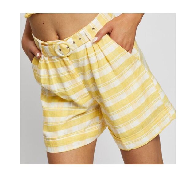 Faithfull the Brand Women's Size 12 Yellow Striped Two-Piece‎ Set - Picture 6 of 12